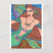Mermaid Fantasy "The Dragonfly Ketting" Art Briefkaart (Voorkant)