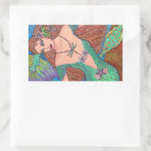 Mermaid Fantasy "The Dragonfly Ketting" Kunst Rechthoekige Sticker (Tas)