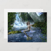 Mermaid Fantasy Waterval Landschap Briefkaart (Voorkant / Achterkant)
