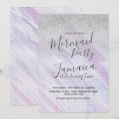 Mermaid Faux Glitter Scales Paarse Birthday Kaart (Voorkant / Achterkant)