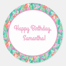 Mermaid Feest Eten en Drinken Label Set