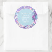 Mermaid Feest Zeepaardje en Schelpen Favoriet Stic Ronde Sticker (Tas)