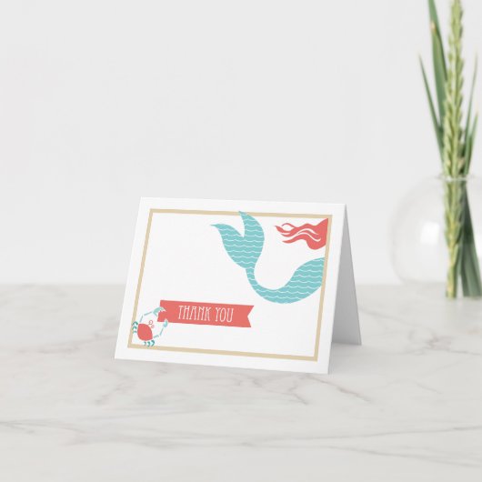 Mermaid Feestje | Dankkaart Bedankkaart (Voorkant)