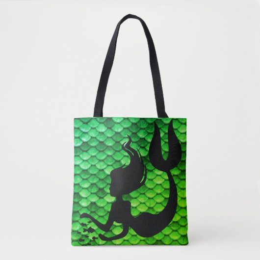 Mermaid Figuur & de Canvas tas van de Scales van h (Voorkant)