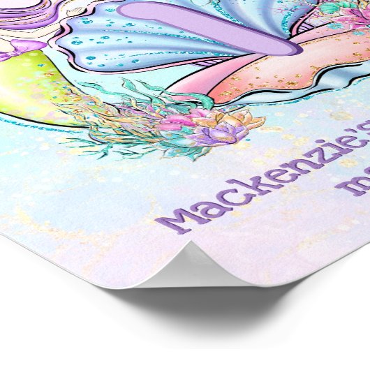 Mermaid First Birthday | Welkom bij Whimsical Poster (Hoek)