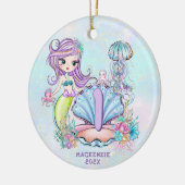 Mermaid First Birthday | Whimsical Keepomwille Keramisch Ornament (Links)