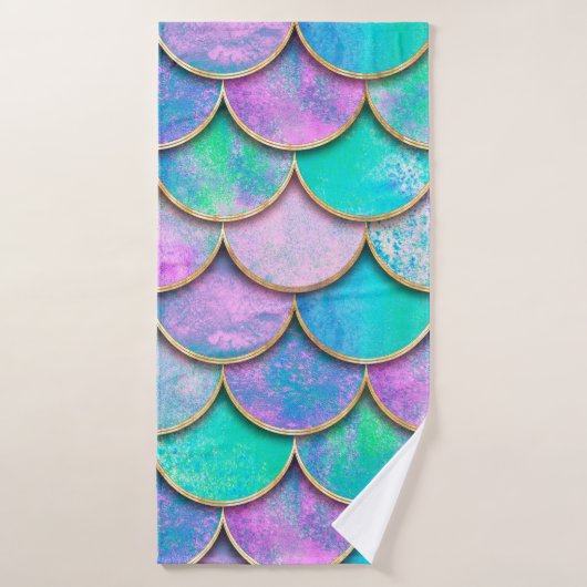 Mermaid fish scale wave japanese seamless pattern. badhanddoek (Badhanddoek)