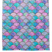 Mermaid fish scale wave japanese seamless pattern. douchegordijn (Voorkant)