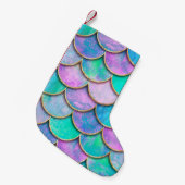 Mermaid fish scale wave japanese seamless pattern. kleine kerstsok (Voorkant (Hangend))