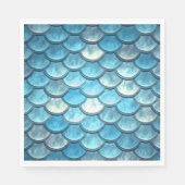 Mermaid Fish Scales Turquoise Napkins Servet (Voorkant)
