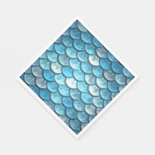 Mermaid Fish Scales Turquoise Napkins Servet (Hoek)