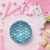 Mermaid Fish Scales Turquoise Party Papieren Kommen (Feest)