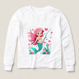 Mermaid Fishing Fun – Kids’ Long Sleeve Tee