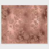 Mermaid Floral Roos Gold Pink Princess Glitter Cadeaupapier (Vlak)