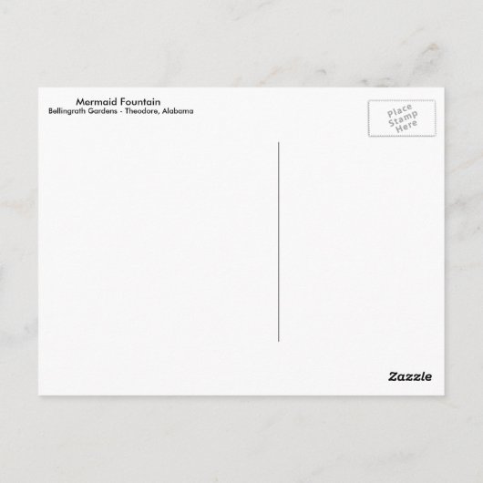 Mermaid Fountain Briefkaart (Achterkant)