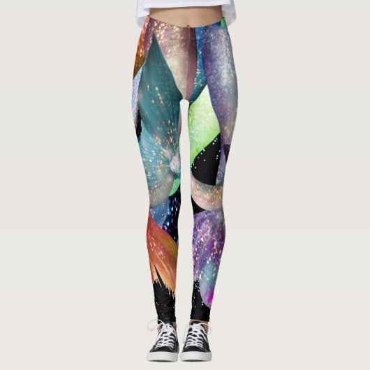 Mermaid Frenzy Tangle Gepersonaliseerd bewerkbare  Leggings (Voorkant)