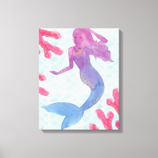 Mermaid Friends I Canvas Afdruk (Voorkant)