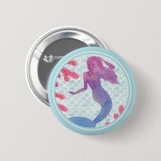Mermaid Friends I Ronde Button 5,7 Cm (Voorkant /achterkant)