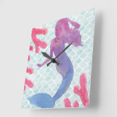 Mermaid Friends I Vierkante Klok (Hoek)
