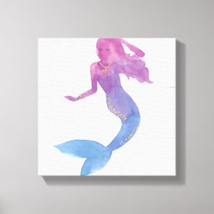 Mermaid Friends III Canvas Afdruk