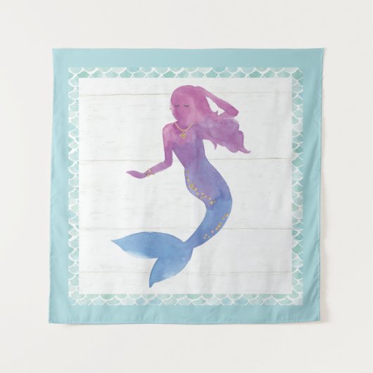 Mermaid Friends III Wandkleed (Voorkant (horizontaal))