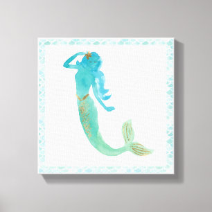 Mermaid Friends IV Canvas Afdruk