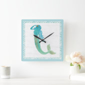 Mermaid Friends IV Vierkante Klok (Huis)