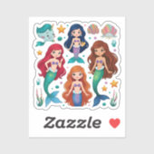 Mermaid Friends Personalized Fun set  Sticker (Vel)