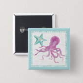 Mermaid Friends V Vierkante Button 5,1 Cm (Voorkant /achterkant)