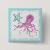 Mermaid Friends V Vierkante Button 5,1 Cm (Voorkant)