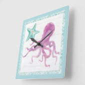 Mermaid Friends V Vierkante Klok (Hoek)