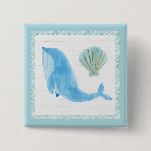 Mermaid Friends VII Vierkante Button 5,1 Cm (Voorkant)