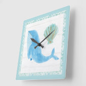 Mermaid Friends VII Vierkante Klok (Hoek)