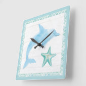 Mermaid Friends VIII Vierkante Klok (Hoek)