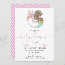 Mermaid Future mama Baby shower. Onder het Zee. Aankondiging