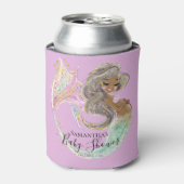 Mermaid Future mama Baby shower. Onder het Zee. Blikjeskoeler (Blikje Voorkant)