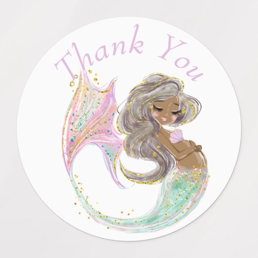 Mermaid Future mama Baby shower. Onder het Zee Labels (Design 2)