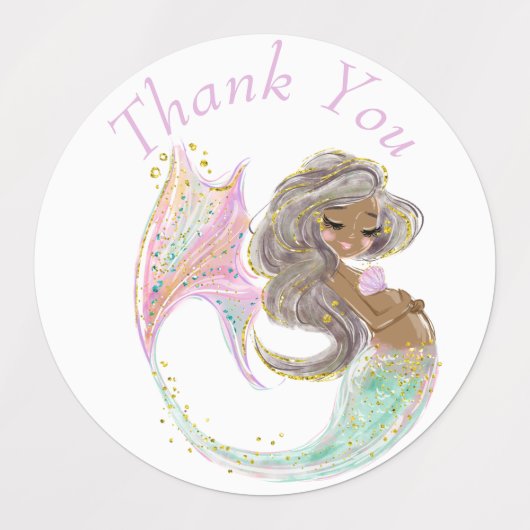 Mermaid Future mama Baby shower. Onder het Zee Labels (Design 1)