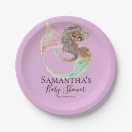 Mermaid Future mama Baby shower. Onder het Zee. Pa Papieren Bordje