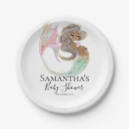 Mermaid Future mama Baby shower. Onder het Zee. Papieren Bordje