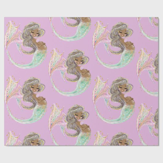 Mermaid Future mama Baby shower. Onder het Zee. Wr Cadeaupapier (Vlak)