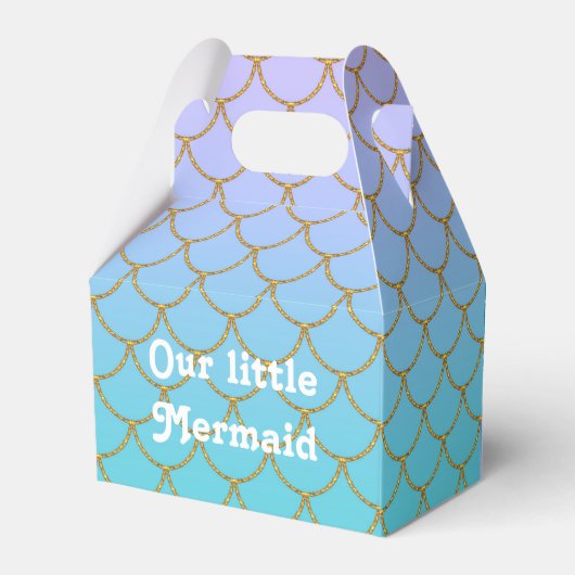 Mermaid gable-verjaardagscategorie op maat geperso bedankdoosjes (Achterkant)