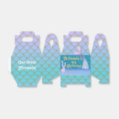 Mermaid gable-verjaardagscategorie op maat geperso bedankdoosjes (Uitgevouwen)