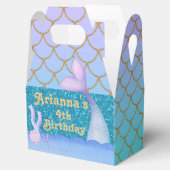 Mermaid gable-verjaardagscategorie op maat geperso bedankdoosjes (Geopend)