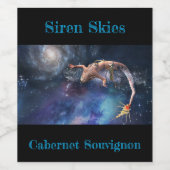 Mermaid Galaxy Wijn Etiket (Enkel label)