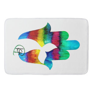 Mermaid Garden Hamsa Art Badmat