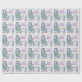 Mermaid Gefeliciteerd Persoonlijk Cadeaupapier (Vlak)