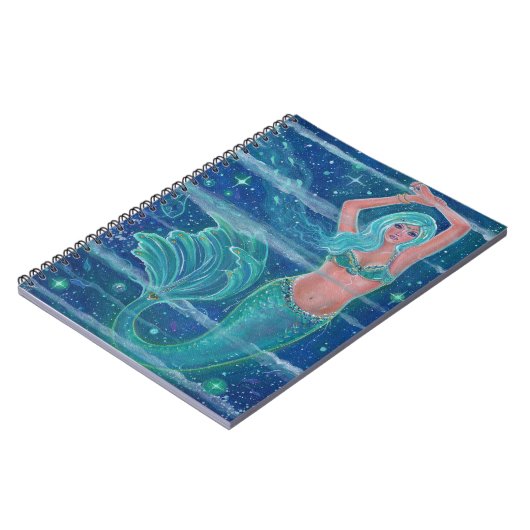 Mermaid Gemma aqua van Renee Lavoie Notitieboek (Linkerzijde)