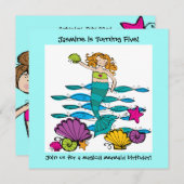 Mermaid Gepersonaliseerd Birthday-uitnodigingen Kaart (Voorkant / Achterkant)