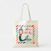 Mermaid, gepersonaliseerde meidenboekzak tote bag (Achterkant)